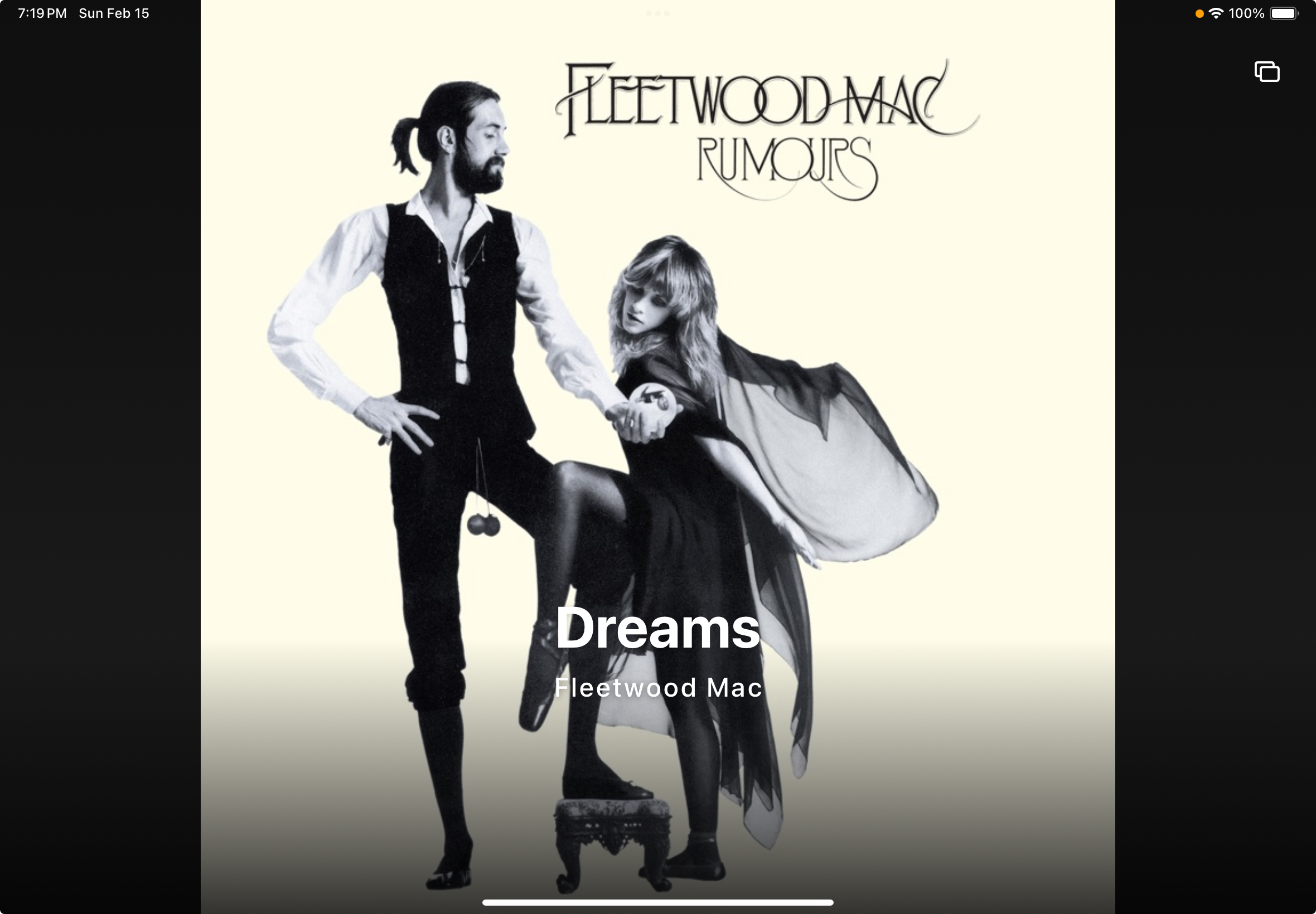 What's Spinning iPad app screenshot showing album artwork and now playing details